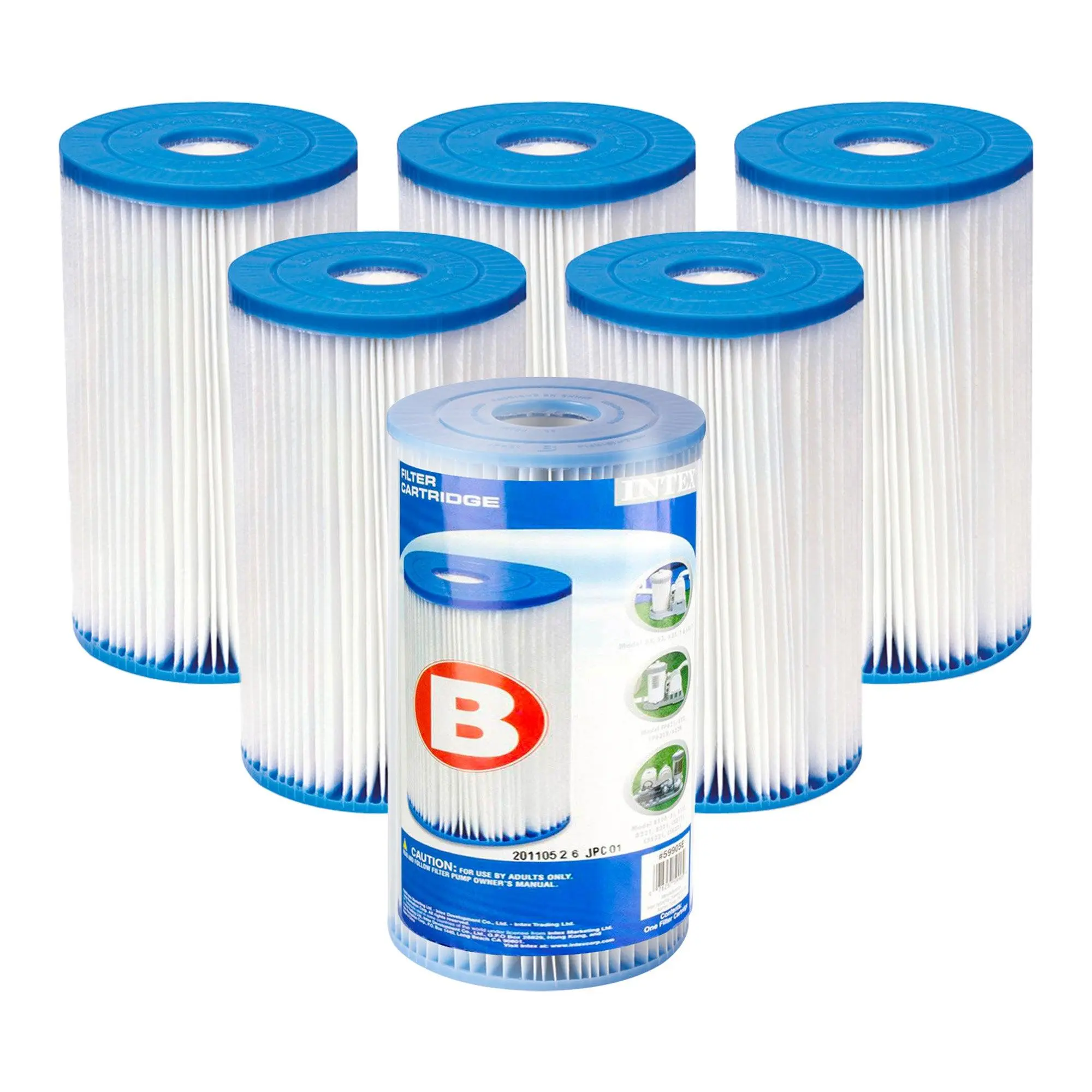 Intex 29005E Swimming Pool Type B Replacement Filter Pump Cartridge (6 Pack) Intex 29005E Swimming Pool Type B Replacement Filter Pump Cartridge (6 Pack)