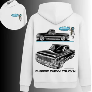 Classic Chevy Truck'n 1972 Cheyenne Lowered Hoodie, 2 Sides, Vintage C10 Pickup Pullover