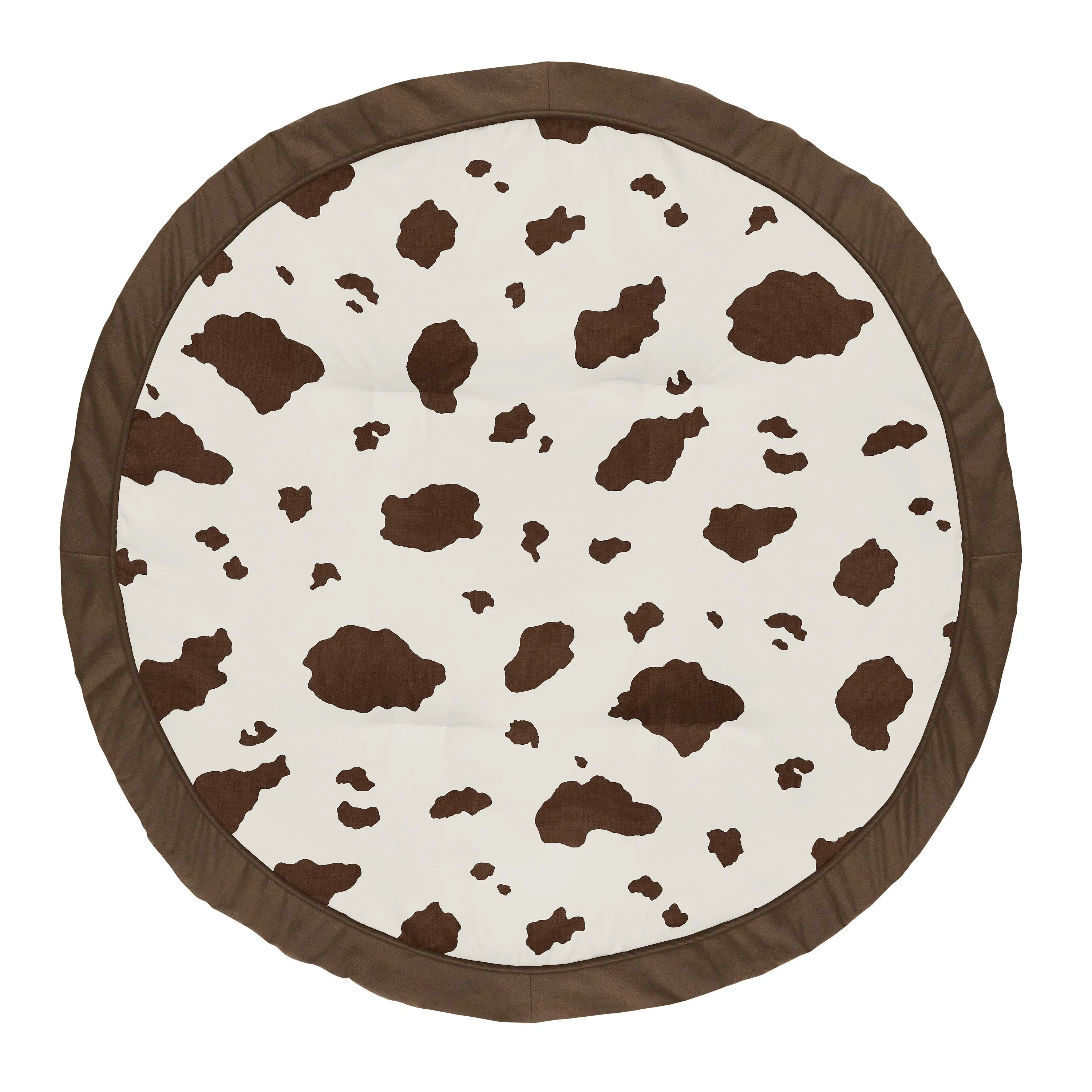 Sweet Jojo Designs Cow Print Girl Boy Gender Neutral Baby Play Mat Tummy Time Activity Infant Playmat Playpen Tent Teepee Floor Brown Vintage Animal Print for Western Cowgirl Wild West Southwest
