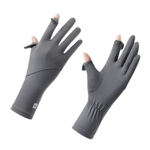 Women's Ice Silk UV Protection Gloves Breathable Thin Driving Gloves for Electric Motorcycle Anti-Slip Touchscreen Compatible Cycling Gloves
