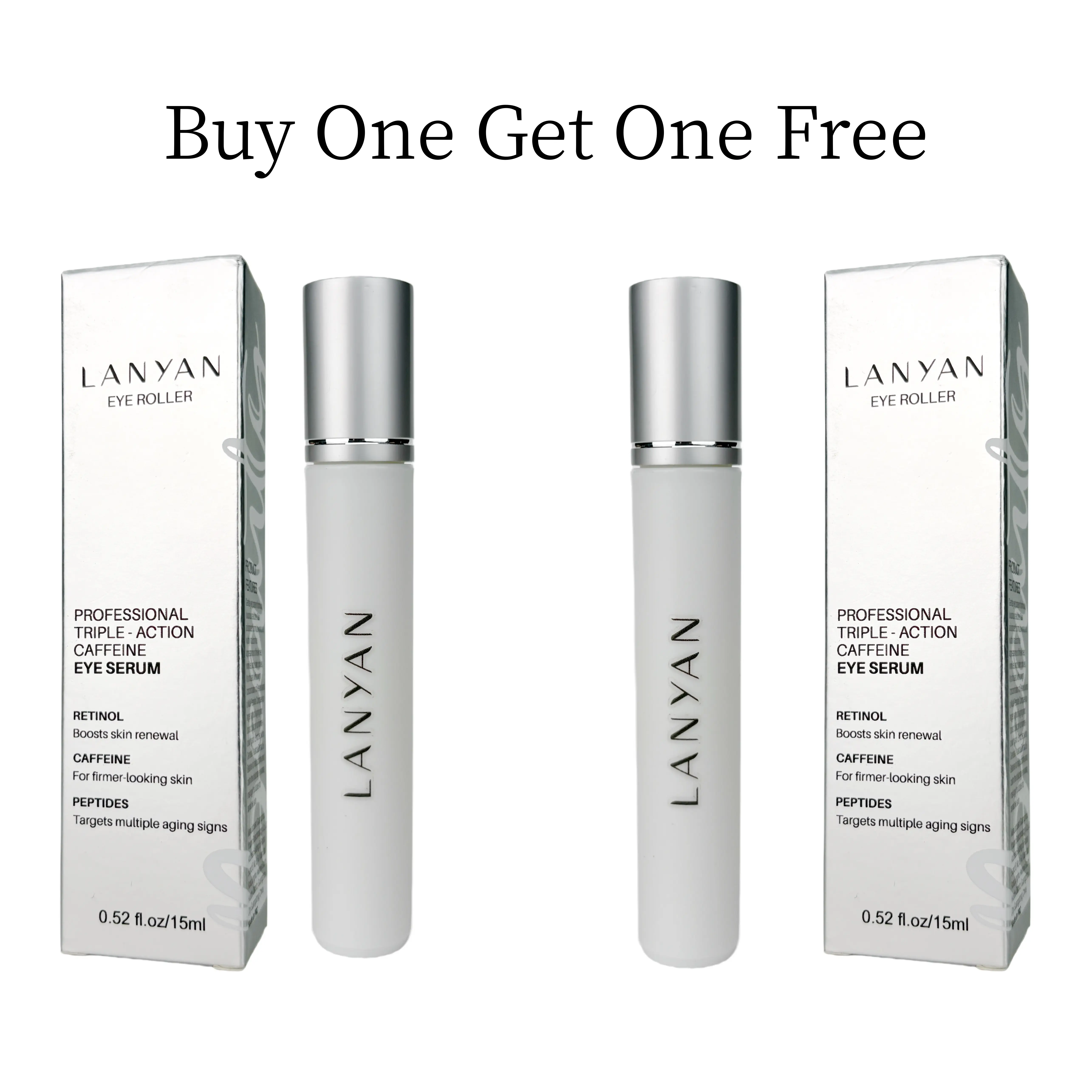 LANYAN Eye Serum and Eye Cream Roller Eliminates Dark Circles and Puffiness, Reduces Wrinkles and Fine Lines, and Eliminates Puffiness 360°Massage Ball for a Comfortable Skincare Experience Peptides Eye Treatments Caffeine Retinol