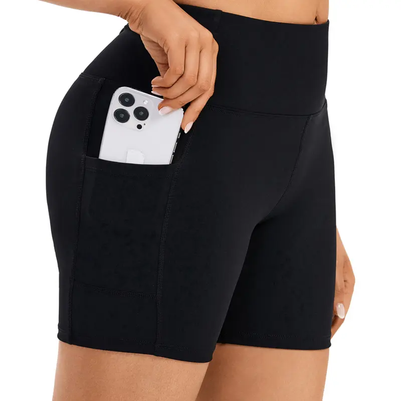 Women's High Waist Biker Shorts for Yoga Running & Lounging - Comfy Athletic Workout Shorts with Pockets - Active Wear for Gym, Hiking, Golf, Volleyball, Swim Board, Casual Summer Beach Outfits