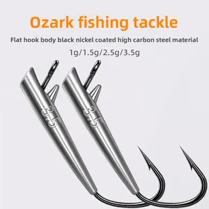 OZARK Micro Jig Head Fishing Hooks with Soft Lures Anti-Hang Bottom Lure Set for Trout Bass Pan Fishing Summer Outdoor Fishing Gear Essentials
