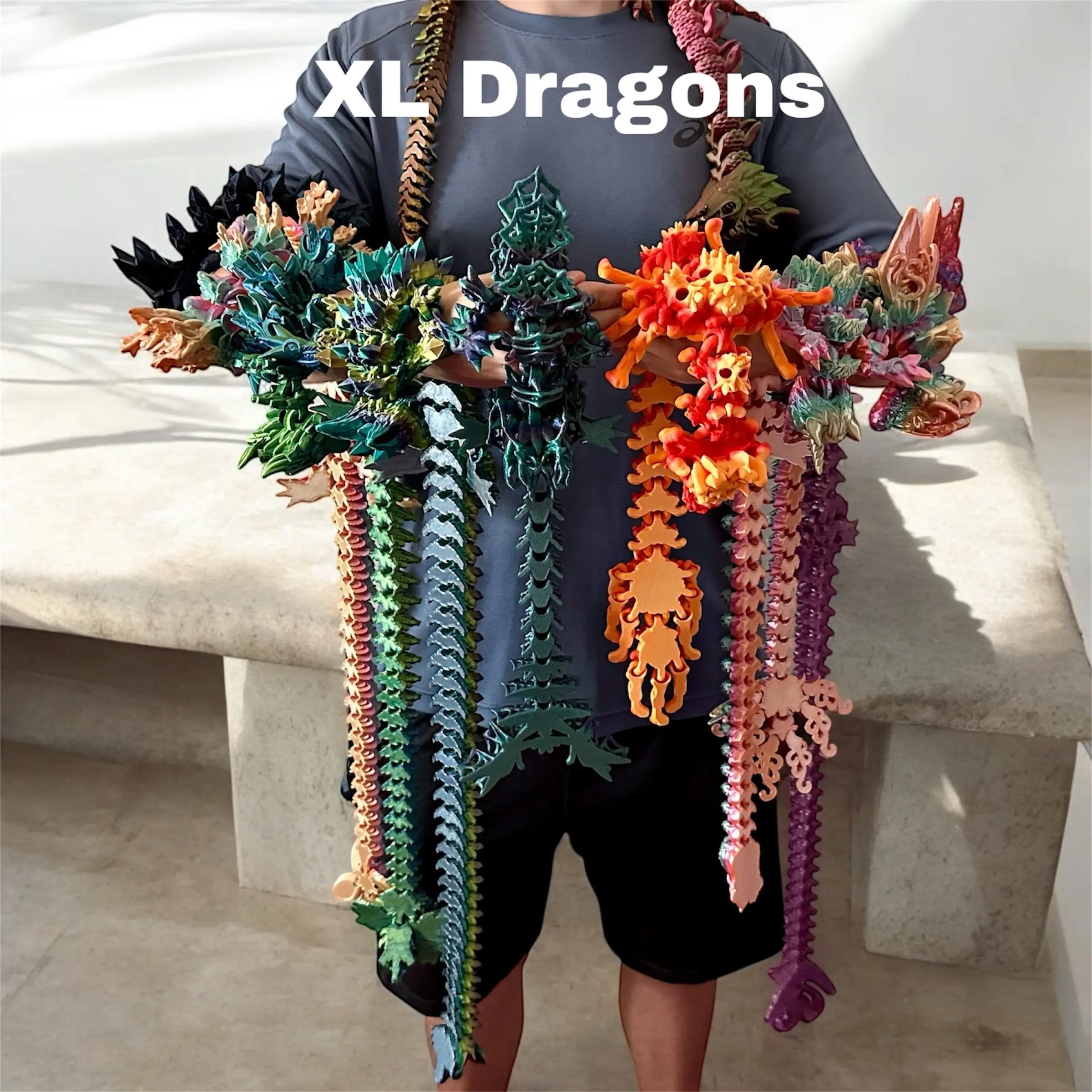 3D Printed XL Dragon Variety Surprise Color Fidget Gift Toy ADHD Creative Decoration, Statue, Decorating, Multicolor, Design, Unique, Great Gift, Stress Relief Toy