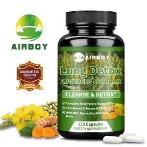 Airboy - Lung Detox Advanced Complex - with NAC, Quercetin, and Mullein - Lung Health, Respiratory Health, and Long-Term Care Support - 120 Capsules