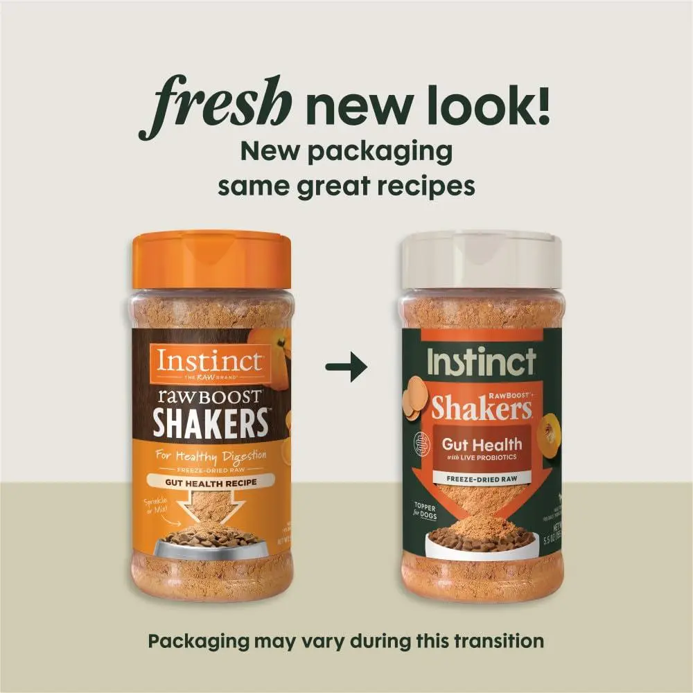 Instinct Freeze Dried Shakers, Dog Food Topper, Gut Health, 5.5 oz.
