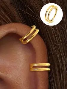 2Pcs Small Cartilage Double-Hoop Helix Conch Piercing Earrings Trendy Hinged Closure Nose Lip Piercing Jewelry Stainless Steel 16Gauge 8mm