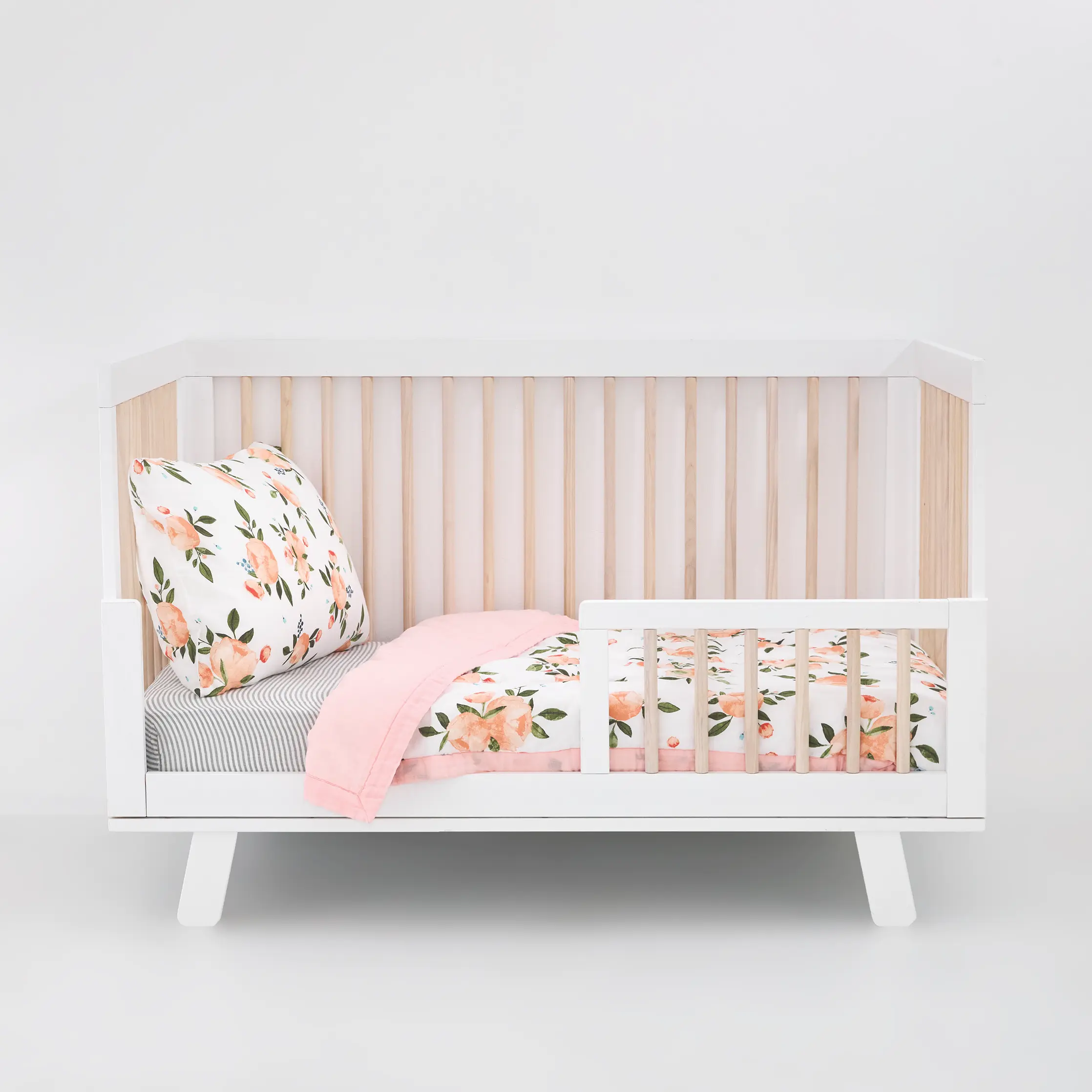 Cotton Muslin Toddler Bedding 3 Piece Set - Watercolor Roses Grande