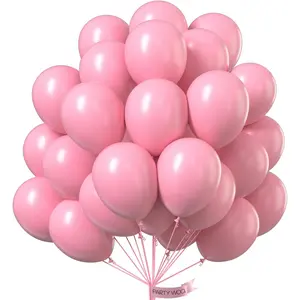 PartyWoo Baby Pink Balloons 50pcs 12 Inch Pastel Light Pale Pink Balloons for Girl Baby Shower Gender Reveal Engagement Wedding Anniversary Graduation Princess Birthday Party Decorations Pink-Q09