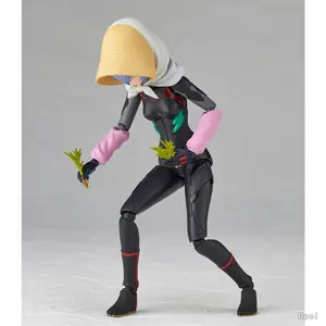 18CM Ayanami Rei Figure Anime Shin Seiki Evangelion Pastoral Style Straw Hat Model Cute Toy Gift Collection Ornaments PVC