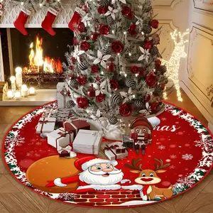 Merry Christmas Tree Skirt, Lightweight Durable Holiday Decoration, Easy Clean Indoor Use, Perfect for Christmas Winter Thanksgiving Easter