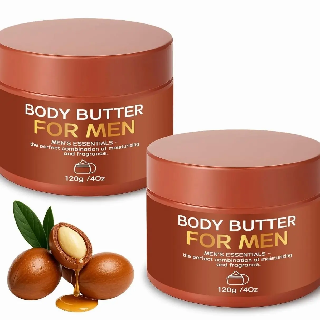 2-Pack Body Butter for Men, Body Cream for Men, Pheromone Scented Cream, Hydrates and Moisturizes to Enhance Attractiveness, Cream with All-Day Fragrance, 8Oz