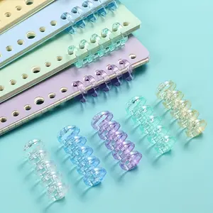 Super Hot 5-Hole Binding Rings, Multicolor Free Combination Loose-Leaf Rings, Vintage Color Plastic Binder Clips, Random Colors, Classroom Supplies, 10 Pieces Set