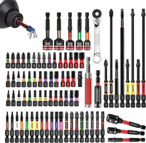 82 count Impact  Bits Set,  S2 Steel Phillips/Square/Torx/Hex Insert Power Bits Tips with Impact Bit Holder and Impact Nut Driver and Mini Wrench