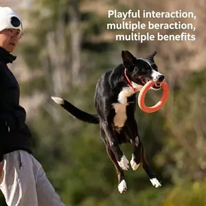 Meianju Bite-Resistant Soft Pull Ring Frisbee Dog Training Toy, TPR Material, Floating, Interactive Pet Toy for Dog Training