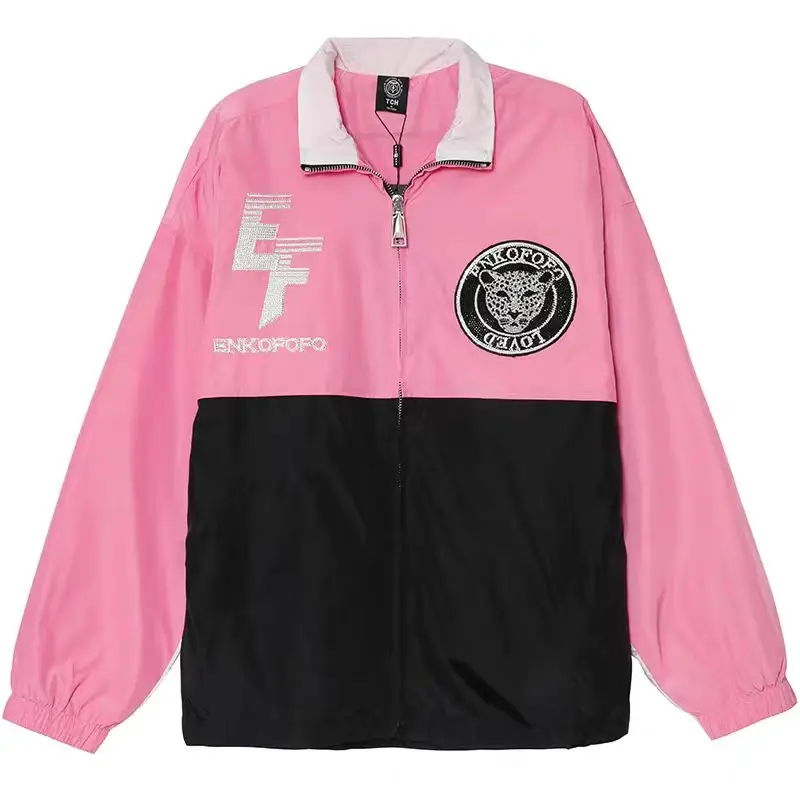 TCH—Light Luxury,Unisex Outfit,New Arrival Rhinestone Unisex patchwork leopard head jacket, machine washable, suitable for all seasons, dating | party