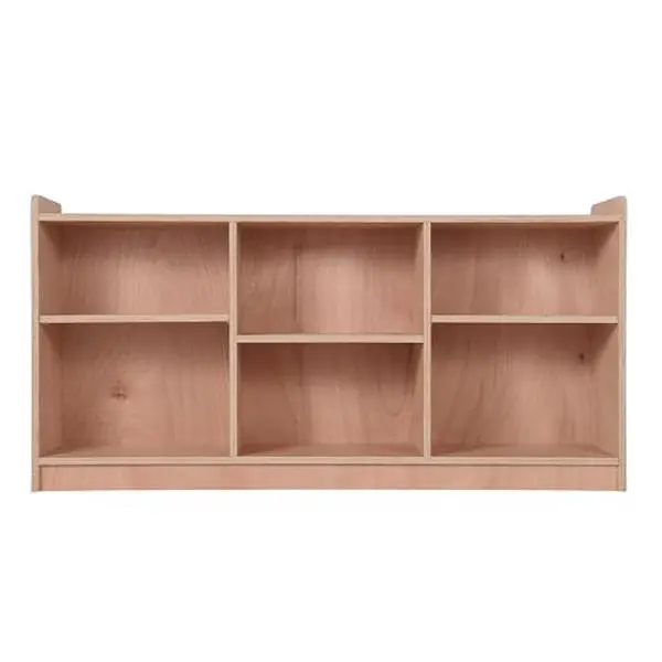 GARVEE Wood Montessori Shelf, 6 Compartment Toy & Book Organizer with 2 Adjustable Dividers, Kids' Bookcase for Playrooms & Classrooms
