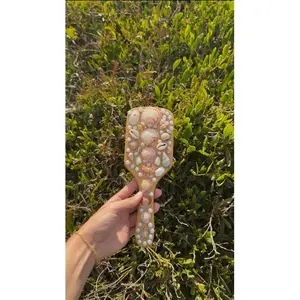 Coastal Bamboo Hairbrush with Real Seashells
