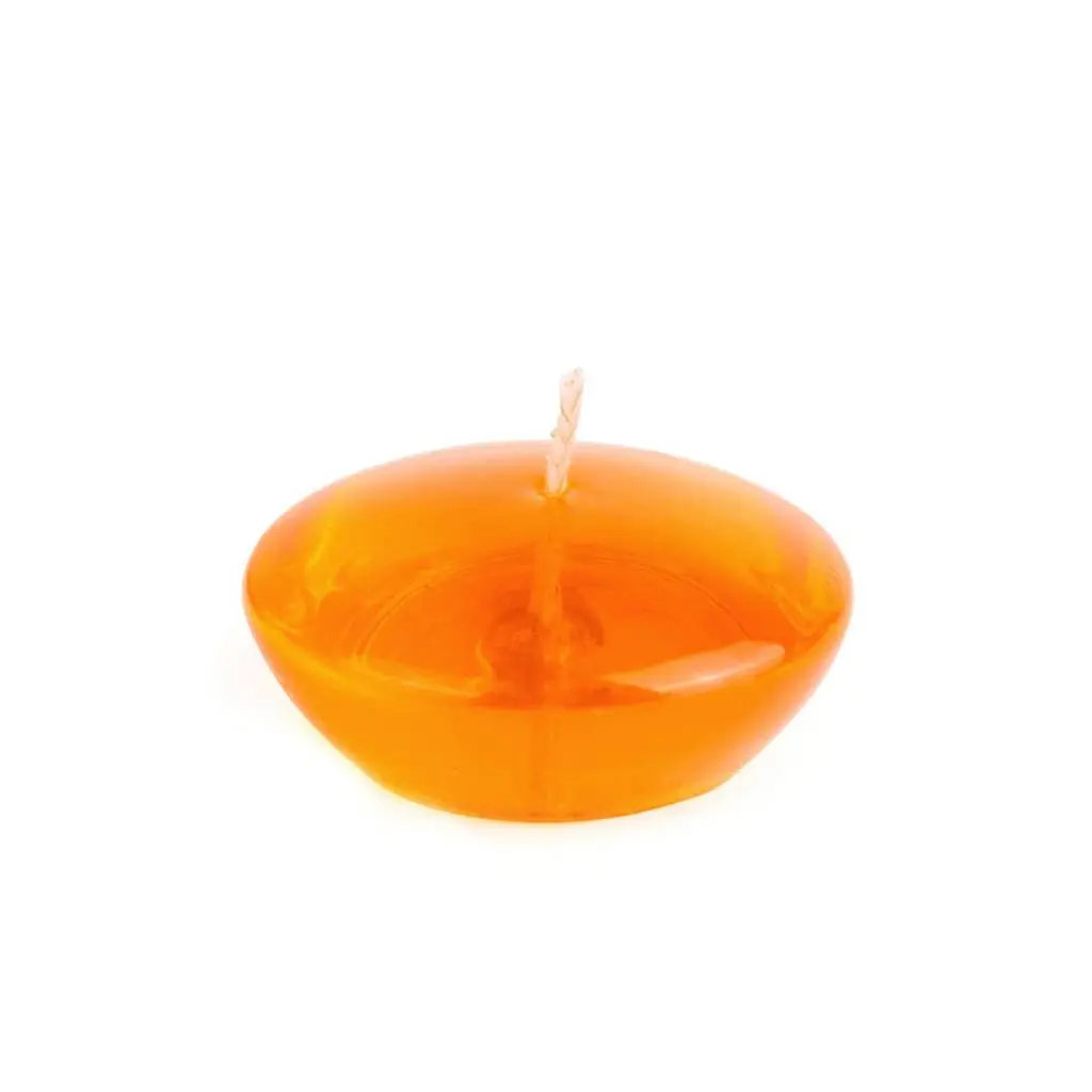 212 MAIN Round Unscented Lavender Clear Gel Floating Disc Candles, 3 in., Orange - 6 Pieces per Box, Decor, Room Decor