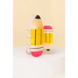 Rachel #2 Pencil Theme Acrylic Hair Claw Clip