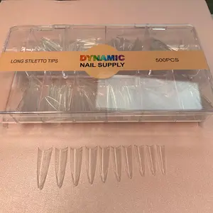 Long Stiletto Tips Box - Extra Long Almond - XL Stiletto Tips