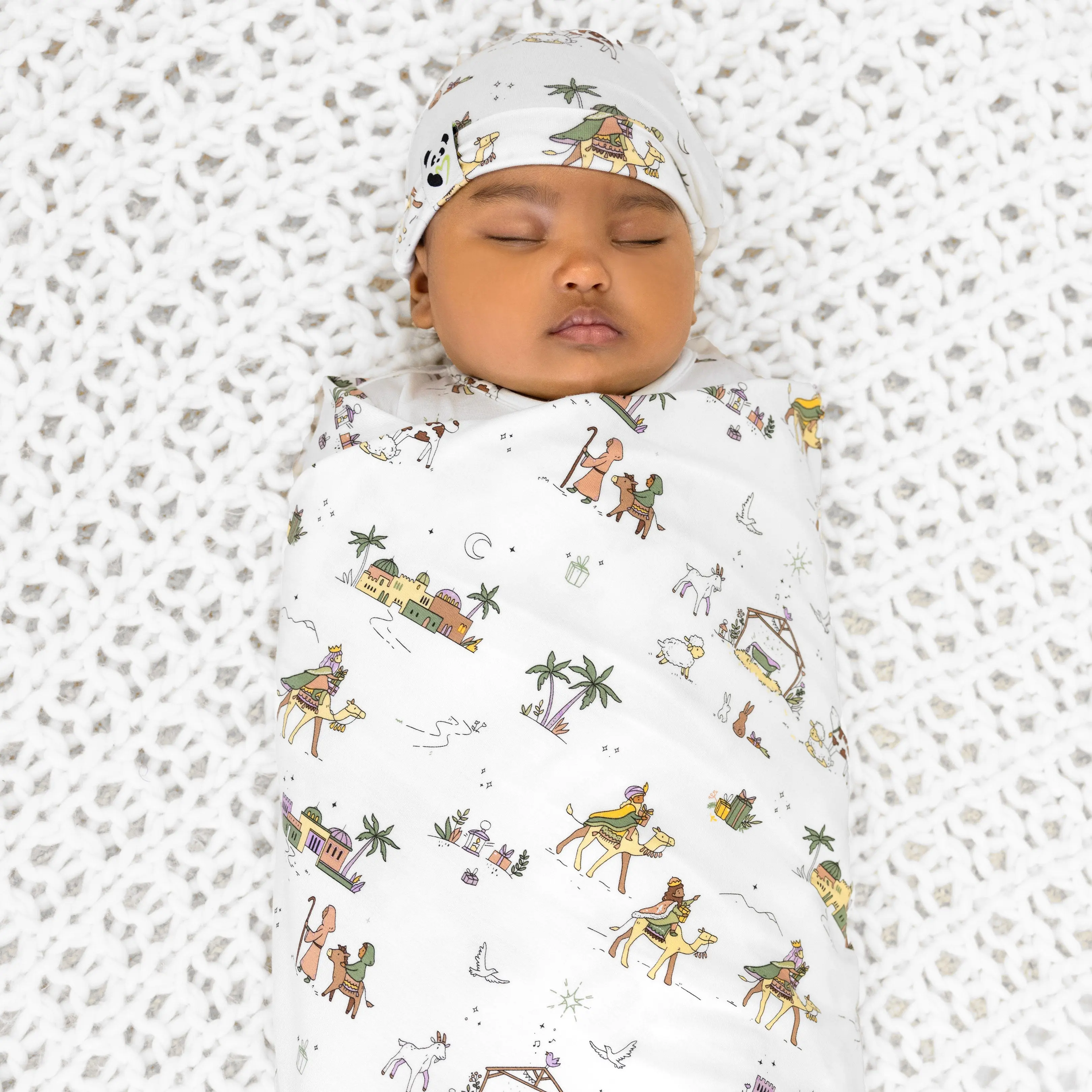 Holy Night Bamboo Swaddle & Beanie Set Holy Night Bamboo Swaddle & Beanie Set