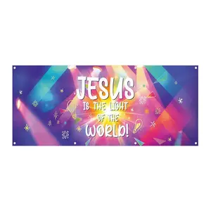 2D Flat Banner for Vbs 2026, Bible Lighting Background, Holiday School Decoration, Religious Backdrop, Decorative Banner, Indoor Backdrops, Indoor Outdoor Use, No Power Needed
