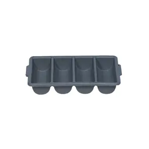Rubbermaid Commercial Products  4 Compartment Cutlery Bin - Gray