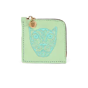 Jaguar Embroidered Zip Around Wallet Mint