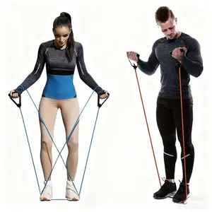 3-Piece Resistance Band Set Handles, Stretch Exercise Bands for Home Workout, Portable Fitness Equipment, Multiple Resistance Levels