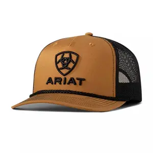 Ariat Unisex Embroidery Logo Tan Mesh Back Snapback Patch Cap Hat
