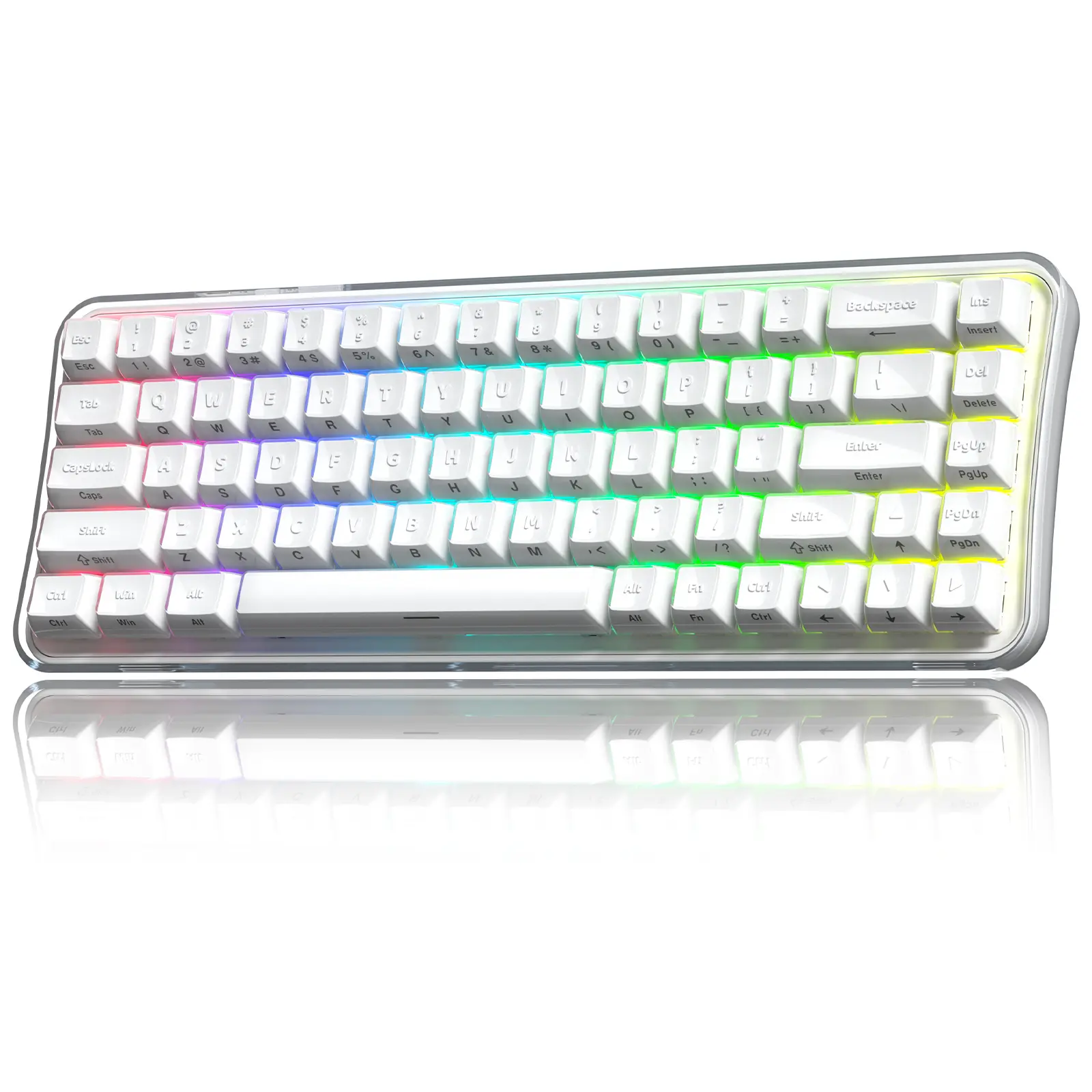 Womier Q61 PRO Wireless Keyboard with RGB Backlighting, 65% Mechanical Gaming Keyboard, Hot-Swappable Creamy Keyboard for PC
