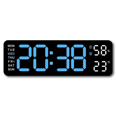 LED Digital Alarm Clock with Dual Alarm, Digital Wall Clock for Bedroom & Office, 10" Large Display 12/24H Desk Clock with Temperature/Humidity/Week/Adjustable Dimmer, Minimalist Clock Lights Set, St. Patrick's Day Home Decorations, Mother's Day Gifts