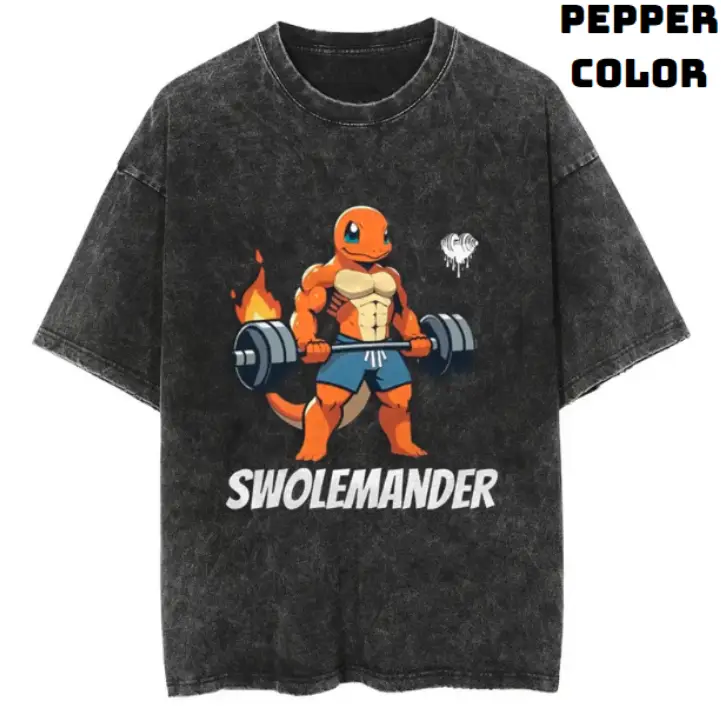 Swolemander Vintage Tee, Charmander T-Shirt, Pokemon Tee, Anime Shirt, Animation Graphic Tees, Gym Shirt, Unisex T-Shirt, Gift For Men Women