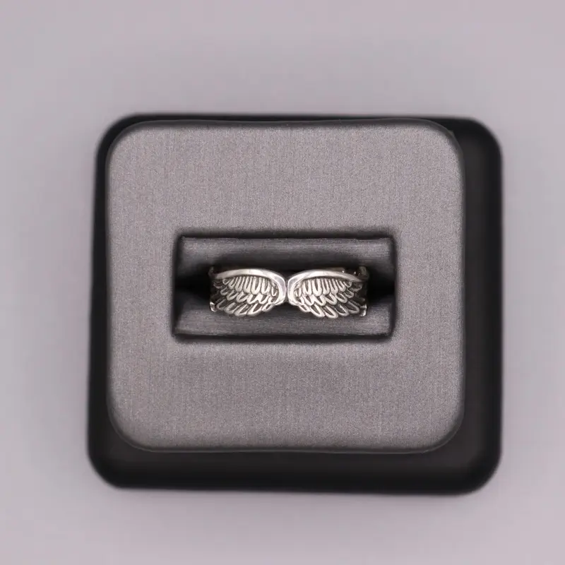 Sterling Silver Plain Ring - Angel Wings Design