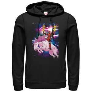 Men's Marvel Taco Deadpool on Space Unicorn Pull Over Hoodie