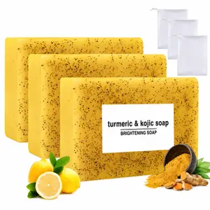 Lemon Turmeric Soap Bar, Infused with Turmeric Extract, Gentle, Soft & Effective Cleanser for Face and Body