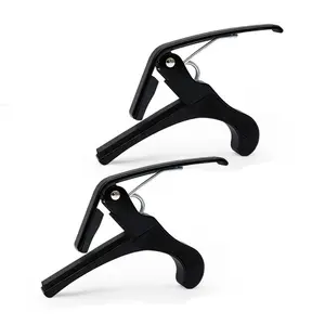 2Counts/Set Guitar capo quick change clip, acoustic guitar pitch adjuster, non-slip one-button locking pitch shifter, stage performance portable pitch shifter anti-tune accessories