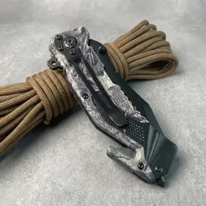 3-in-1 Car Emergency Tool with Glass Breaker & Seatbelt Cutter - Solid Stainless Steel Folding Outdoor Folding Knife for Outdoor & Rescue,Portable for Hiking,Camping,Fishing,Perfect for Gift