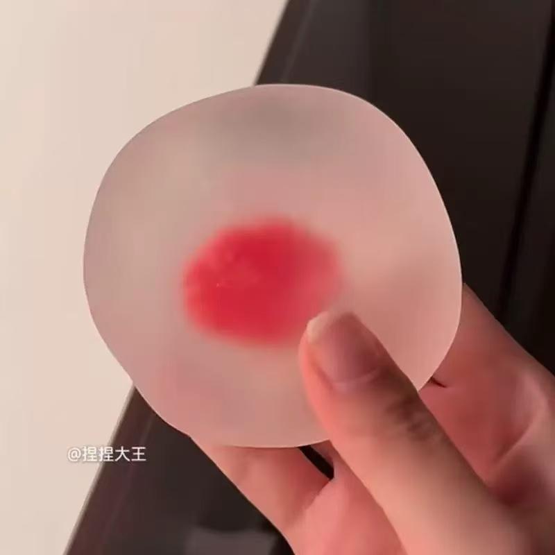 Blue Squishy Toys Anti Stress Sensory Fidgets Toy Soft Simulated Transparent Blue Slow-rebound Decompression Squeeze Toy High transparency jelly texture feelsrefreshing with just a pinch Cute Translucent Pink Ball for Relaxation