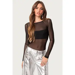 Sheer Mesh Bandeau Bodysuit