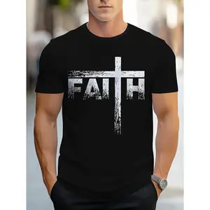 100% Cotton Men'S Faith Summer Outdoor Men'S Wear Cotton Funny Couple T-Shirt Funny Supernatural Meme Shirt Graphic T-Shirts Graphic Tee Men Gifts Good Graphic Tees 90S Graphic Tees Casual Fabric Menswear Crochet Loose  Golf Gift T-Shirt For Men And Women
