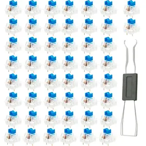 50 Blue Keyboard Switches 3 Pin Tactile Mechanical Keyboard Switches   Gaming Keyboard Accessories DIY Replacement Kit with  Puller