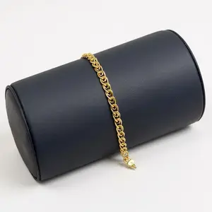 DidiRay Women's Snail Link Style Bracelet 14K Gold Plated Robust Stainless Steel Chain with Protective Lacquer for Daily Use