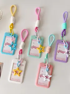 Cute Star Design Card Holder with Lanyard, Card Case, Student Card Holder, Identification Badges & Supplies for Women & Girls