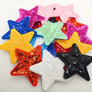 20PCS Color Sequined Star Iron on Patches Sequin Patches for Decoration on Bags, Clothes, Hats etc.