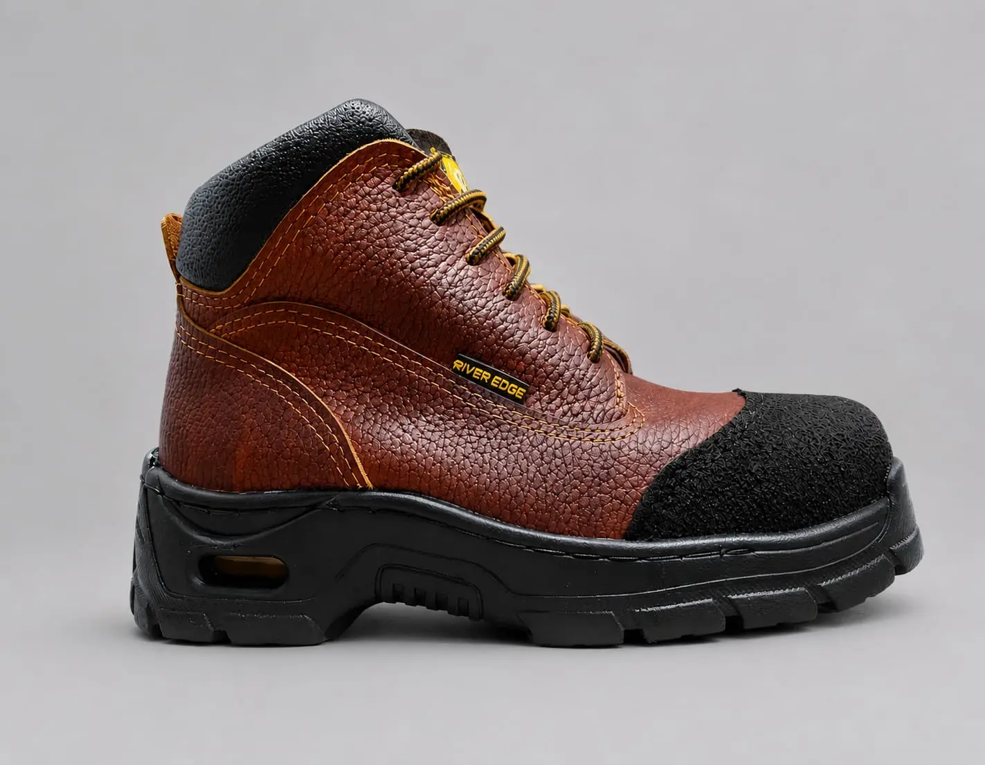 Women's Lightweight Polycarbonate Safety Toe Work Boots / Botas de mujer con casquillo de policarbonato ligeras piel genuina Protective Work Shoes Brown