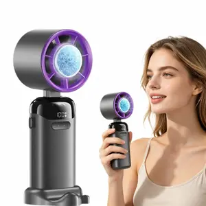 2026 Upgraded Portable Handheld Turbo Fan 21,000 RPM High-Speed Cooling 12hr Battery Life 199 Speed Settings 90° Swivel Digital Display for Outdoor,Travel,Working,Vacation Essentials,Mini Desk Fan,cool fan