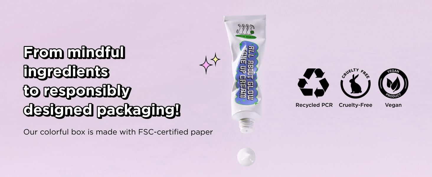 CHASIN' RABBITS All About Glow Tone-up Cream 1.69 fl. Oz, Natural Makeup Base, No Makeup Natural Look, Glow Skin, Long-Lasting Hydrating, Soft Texture, Vegan, Face & Body, K Beauty