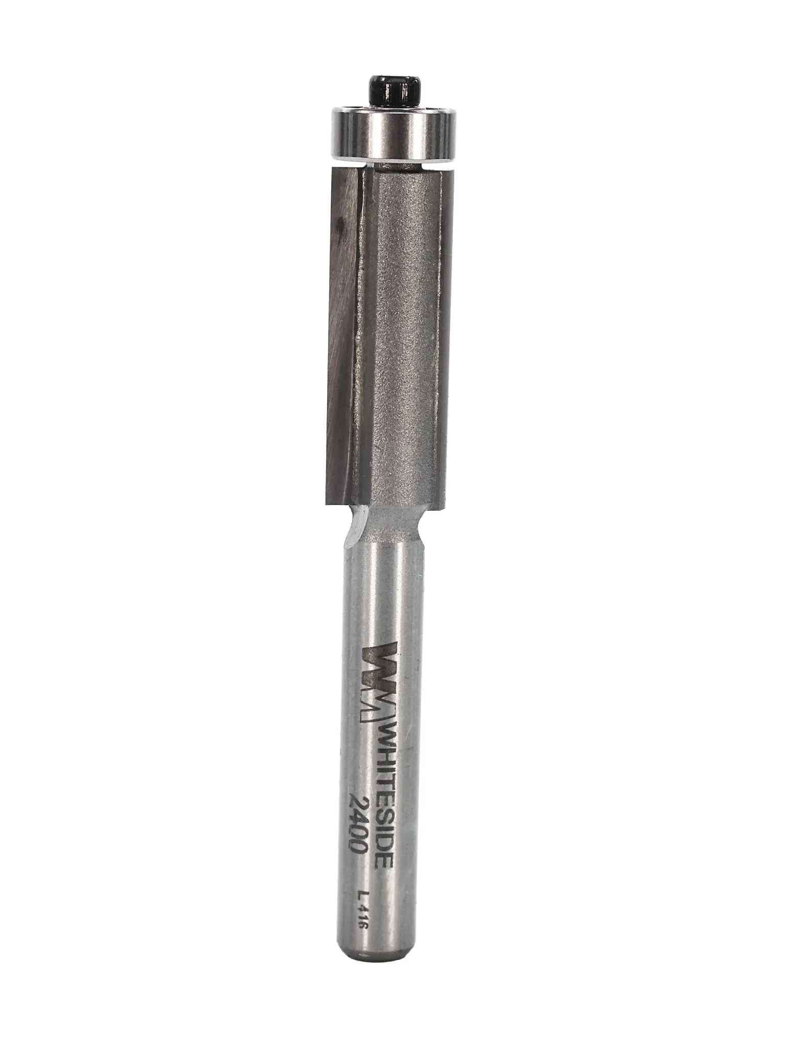 Whiteside 2400 Flush Trim Router Bit - 3/8 CD, 2 Flutes, 1 in Cutting Length, 1/4 in Shank, 2-5/8 in Overall Length, Ideal for Veneers